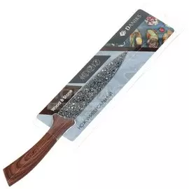 Нож кухонный Daniks, Wood&amp;Stone, универсальный, нержавеющая сталь, 12.5 см, рукоятка пластик, YW-A233-UT