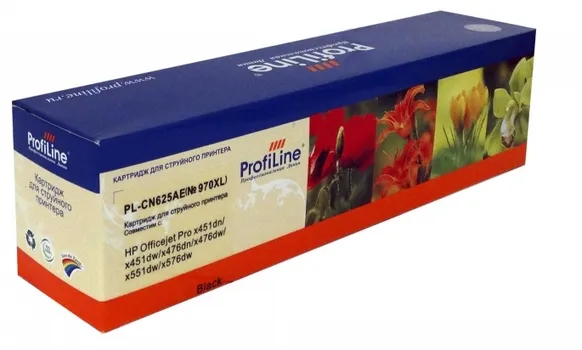 Картридж ProfiLine PL-CN625AE №970XL-Bk PL_CN625AE_BK №970XL для принтеров HP Officejet Pro X451dw/X476dw/X551dw/X576dw Black пигмент ProfiLine
