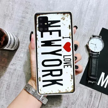 Retro License Plate Number 66 Phone Case For Samsung Galaxy A12 A22 A32 A42 A52 A72 A51 A71 5G A41 A31 A21 A02S M12 M21 M31 M30S Samsung A12 5G
