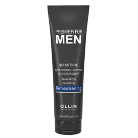 Шампунь мужской для волос и тела освежающий 250 мл OLLIN PREMIER FOR MEN