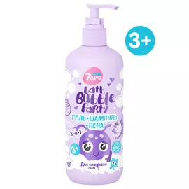 7DAYS Детский шампунь гель для душа и пена BATH BUBBLE PARTY 400.0