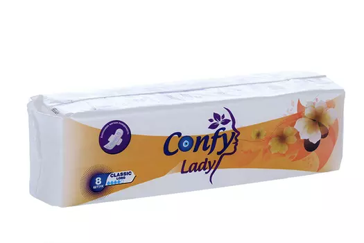 Прокладки Confy Classic long гигиенические с крылышками, 8 шт