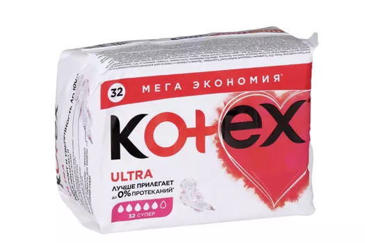 Прокладки Kotex Ultra супер, 32 шт