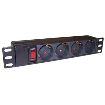 Блок розеток (PDU) TWT TWT-PDU10-10A4P, 1U, кол-во розеток:4 (4xЕвро), 10А, черный