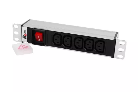 Блок розеток (PDU) Rem R-10-5C13-V-220-Z, 1U, кол-во розеток:5 (5xC13), 10А, черный (30112227103)