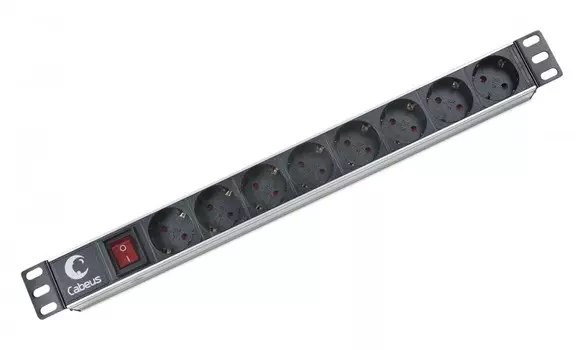 Блок розеток (PDU) Cabeus, 1U, кол-во розеток:8 (8xЕвро), 10А, черный (PDU-8P)