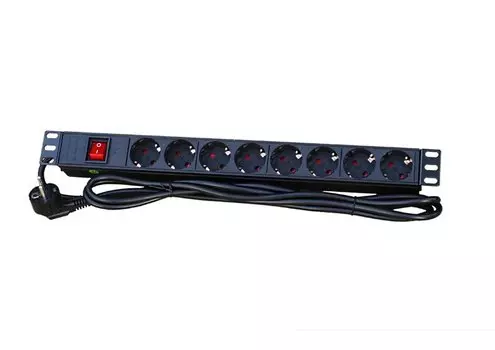 Блок розеток (PDU) TFD LX-PDU07, 1U, кол-во розеток:8 (8xЕвро), 16А, черный, кабель питания 2 м (54556)