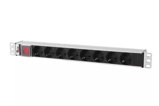 Блок розеток (PDU) Rem R-10-8S-V-440-Z, 1U, кол-во розеток:8 (8xЕвро), 10А, черный/серебристый (30112226900)