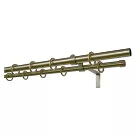 карниз телескоп. 2-рядный UGO Loks 150-300см золото антик наконечник завиток