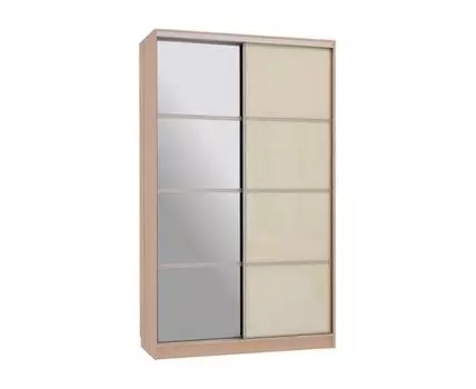 Шкаф-купе Колорадо 2 с зеркалом (231, 60 см, Прямые, Бежевый, 120 см)