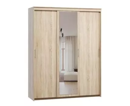 Шкаф-купе Тебар-3-180-230 Дуб Сонома 1 зеркало