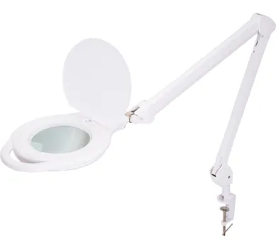 Лупа Rexant 31-0535 5Х на струбцине круглая с подсветкой 96 LED, теплый и холодный свет, белая
