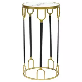 Подставка интерьерная Glasar с белым мрамором 33x33x65см