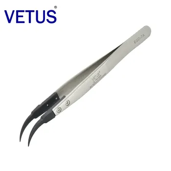 VETUS телефон со сменной головкой, антистатический пинцет, корпус из нержавеющей стали, Антистатическая проводящая пластиковая головка из углеродного волокна