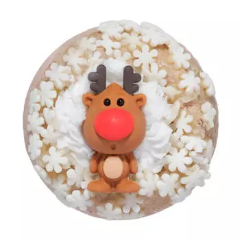 Бомбочка для ванны, 130 гр, бежевая, молочный шоколад, Олень, Winter deer