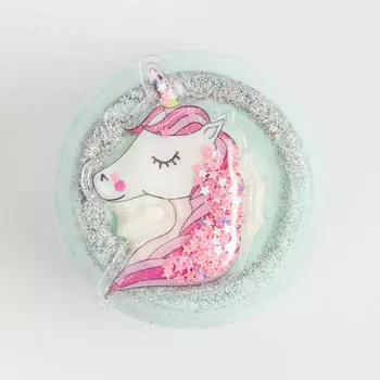 Бомбочка для ванны, 130 гр, с игрушкой, Бабл-гам, голубая, Единорог, Unicorn