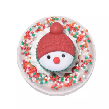 Бомбочка для ванны, 130 гр, с игрушкой, Малина, Снеговик в шапке, Snowy