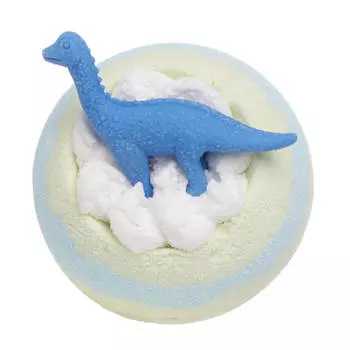Бомбочка для ванны, 130 гр, с игрушкой, зелено-голубая, Молоко и мёд, Синий динозавр, Dino