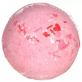 Бомбочка для ванны, 130 гр, с посыпкой, розовая, Земляника, Шар, Body spa