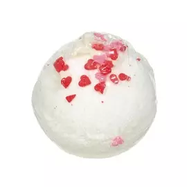 Бомбочка для ванны, 40 гр, с посыпкой, розово-белая, малина, Шар, Body spa