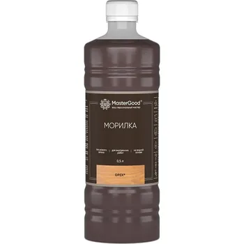 морилка деревозащитная MASTERGOOD орех 0,5 л, арт.мор-0,5/орех