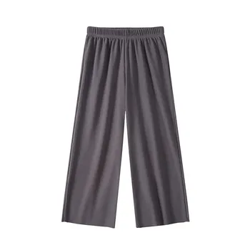 Летние брюки Ice Silk Wide-Leg для девочек - модные, легкие, свободные повседневные брюки для детей розовый