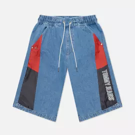 Женские шорты Tommy Jeans Colour-Blocked Panels Baggy Denim, цвет голубой, размер M