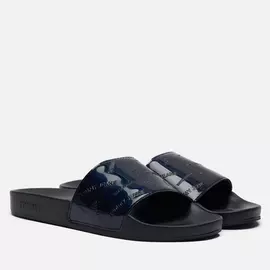 Женские сланцы Tommy Jeans Embossed Patent Slide, цвет чёрный, размер 38 EU