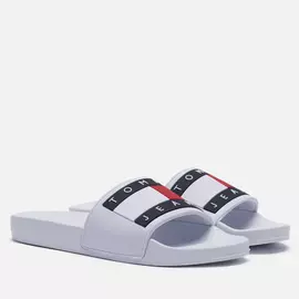 Женские сланцы Tommy Jeans Essential Logo Pool Slide, цвет белый, размер 40 EU