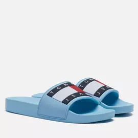 Женские сланцы Tommy Jeans Essential Logo Pool Slide, цвет голубой, размер 37 EU