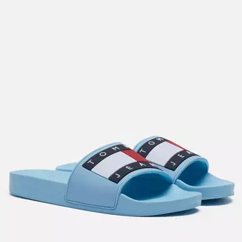 Женские сланцы Tommy Jeans Essential Logo Pool Slide, цвет голубой, размер 39 EU