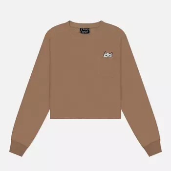 Женский лонгслив RIPNDIP Lord Nermal Cropped, цвет бежевый, размер XL
