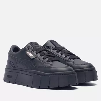 Женские кроссовки Puma Mayze Stack Leather, цвет чёрный, размер 40.5 EU