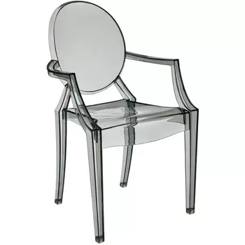 Стул Bradexhome Louis Ghost прозрачный серый FR 0037Y