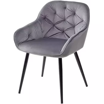 Стул BREEZE BLUVEL-14 GREY, велюр/ черный каркас (M-City)