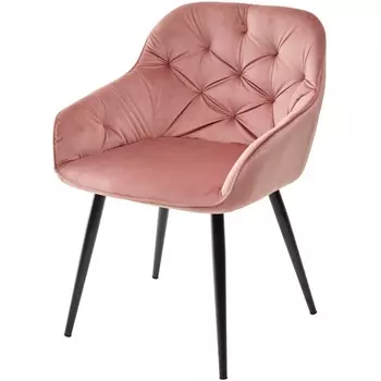 Стул BLUVEL-52 PINK/ черный каркас, велюр M-City Breeze UDC9051BLV52