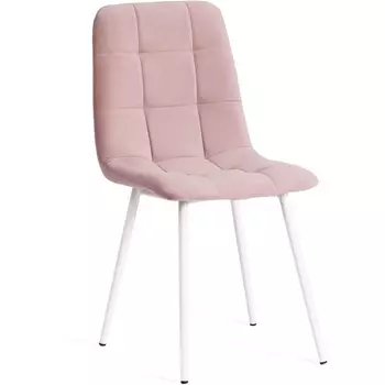 Стул CHILLY MAX / 1 шт. в упаковке (Велюр,Металл /Розовый,Белый) Tetchair