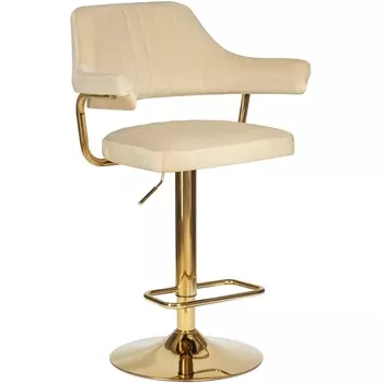 Стул барный CHARLY (бежевый велюр (MJ9-10)) Dobrin 5019_Golden-LM 5019_Golden-LM, цвет сиденья бежевый (MJ9-10), основания золото