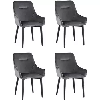 Стул Диана велюр серый 4 шт Stool Group (арт.УТ000037413)