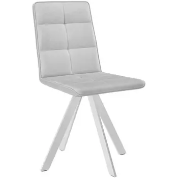 Стул DikLine 230 поворотный B22 GREY, ножки белые Dikline