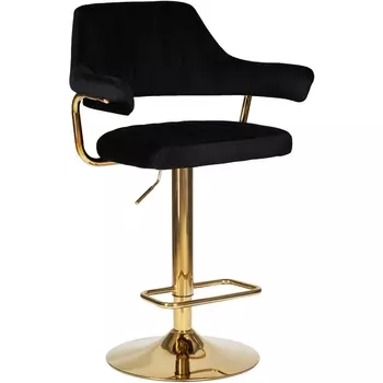 Стул барный CHARLY (черный велюр (MJ9-101)) Dobrin 5019_Golden-LM 5019_Golden-LM, цвет сиденья черный (MJ9-101), основания золото