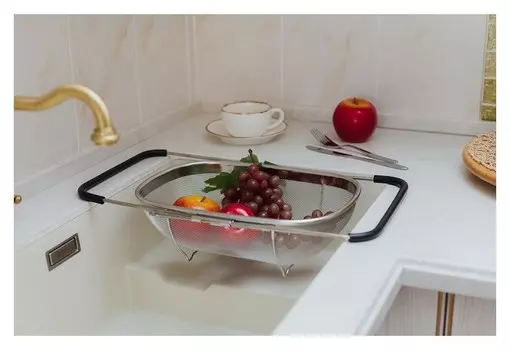 Сушилка для фруктов на раковину, раздвижная, 34×26×11 см