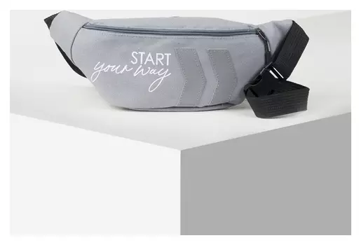 Сумка поясная Start your way, отдел на молнии, цвет серый
