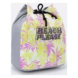 Сумка - рюкзак Beach Please, 29х15х32, отд на шнурке, без покдлада, серый