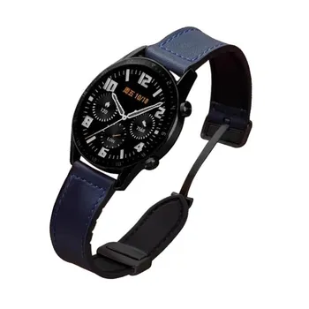 Кожаный силиконовый ремешок для Huawei Watch GT 5 46 мм 41 мм спортивный ремешок магнитный кожаный ремешок для часов Huawei GT5 GT4 GT3 GT2 GT2e 22mm чёрный