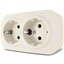 Розетка открытой установки двухместная Quel Flos 4202-0150-00202, кремовая