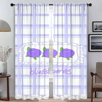 Fruit Elegant Room Curtains for Camera Modern Living Room Curtains 2 Pieces Window Curtain Halloween Decoration Partition Shades W50xH70cmx2pcs-CL