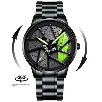 SVJ Wheel Watch Трехмерные полые мужские часы Высококачественные подлинные мужские часы Кварцевые часы