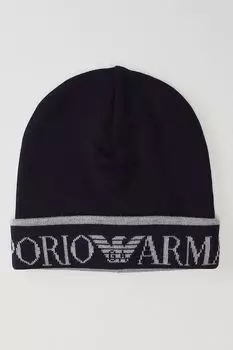 Шерстяная шапка с логотипом EMPORIO ARMANI