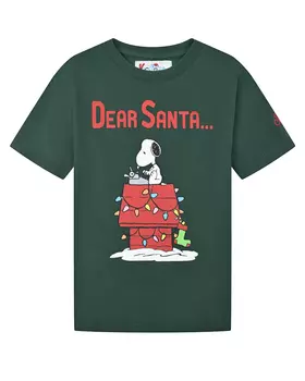 Зеленая футболка с принтом "Dear Santa" Saint Barth